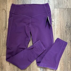 NWT! Baleaf Leggings, Fleece Lined, Vibrant Purple, Ankle Length, Pockets, Large